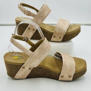 Volatile Flirtation Sandal Blush Pink Snake Print Synthetic Size 9.5 Womens